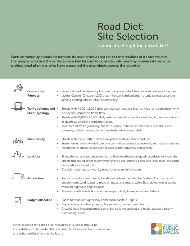 Selecting a Road Diet Location
